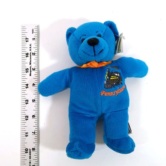 Symbolz Pennsylvania Teddy Bear Blue 8" Plush Toy NEW with Tags NWT - Picture 4 of 4
